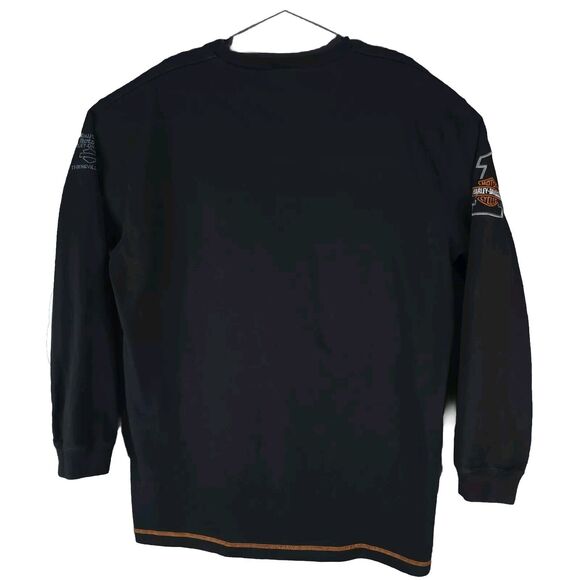 Harley Davidson Heavy Crew Neck Embroider Classic MC Tee Thiensville Wisconsin - Picture 2 of 10